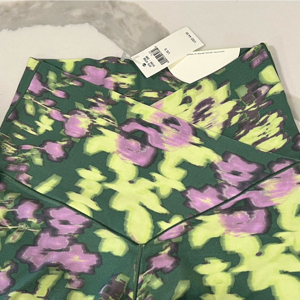 Aerie Women Offline Green Floral Print High Rise
Crossover 7/8 Tight Leggings S - Picture 11 of 15